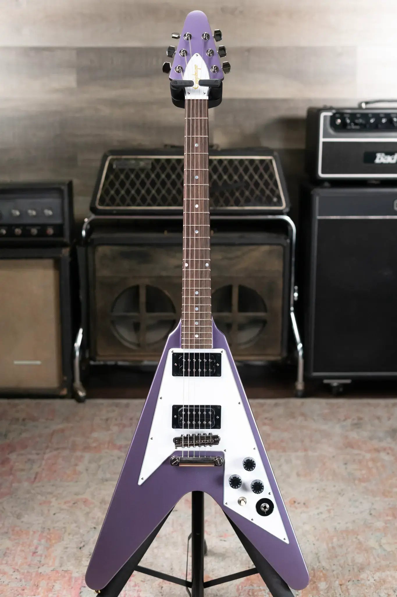 Epiphone Kirk Hammett 1979 Flying V Purple Metallic - Used with Hardshell Case