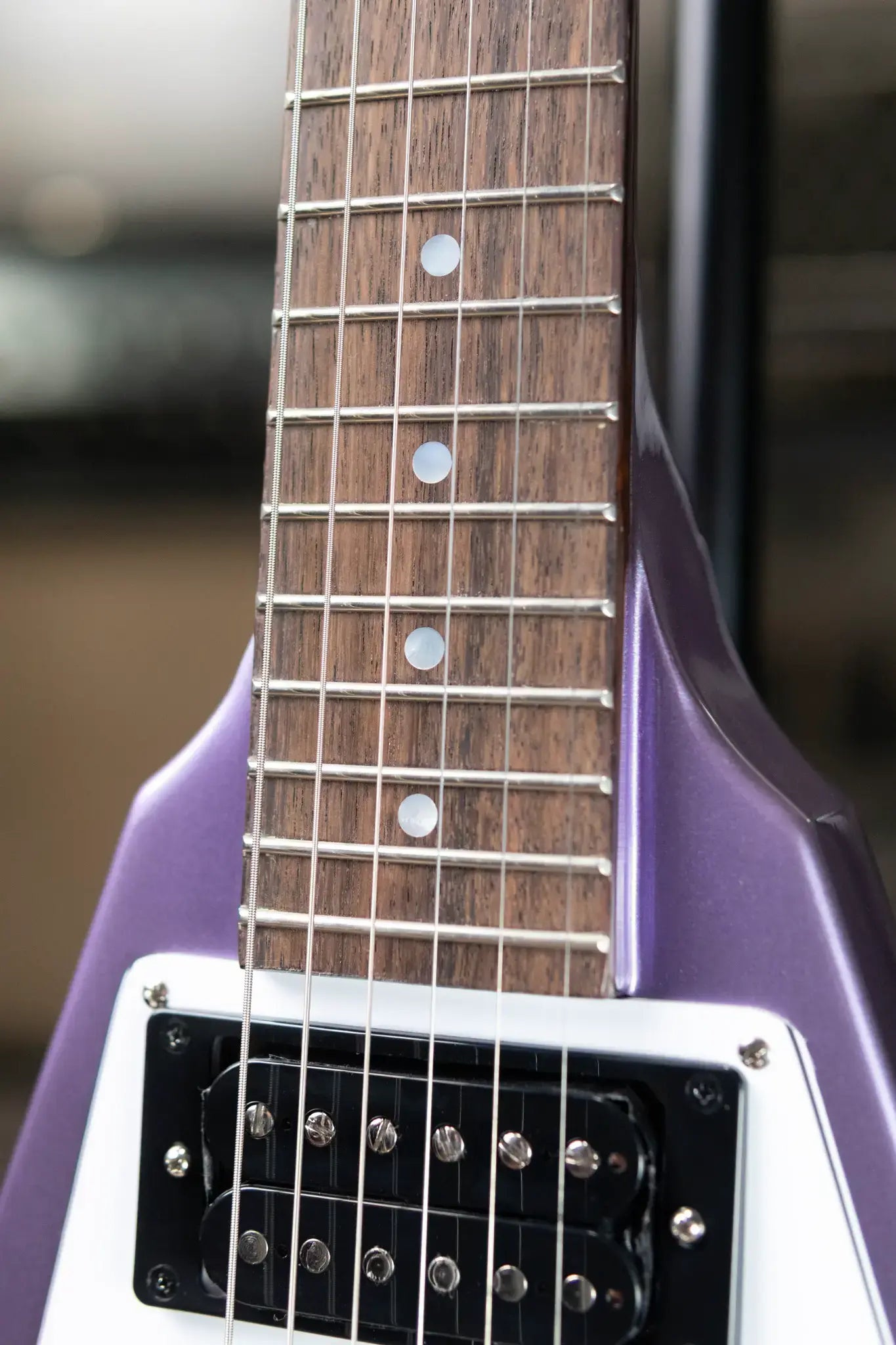 Epiphone Kirk Hammett 1979 Flying V Purple Metallic - Used with Hardshell Case