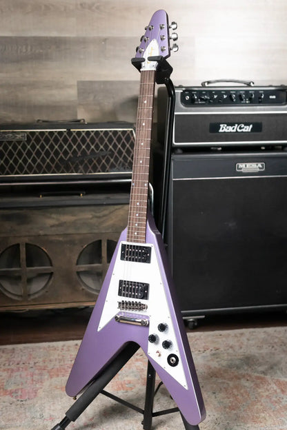 Epiphone Kirk Hammett 1979 Flying V Purple Metallic - Used with Hardshell Case