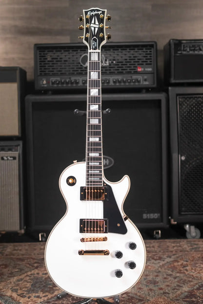 Epiphone Les Paul Custom Electric Guitar - Alpine White with Hardshell Case