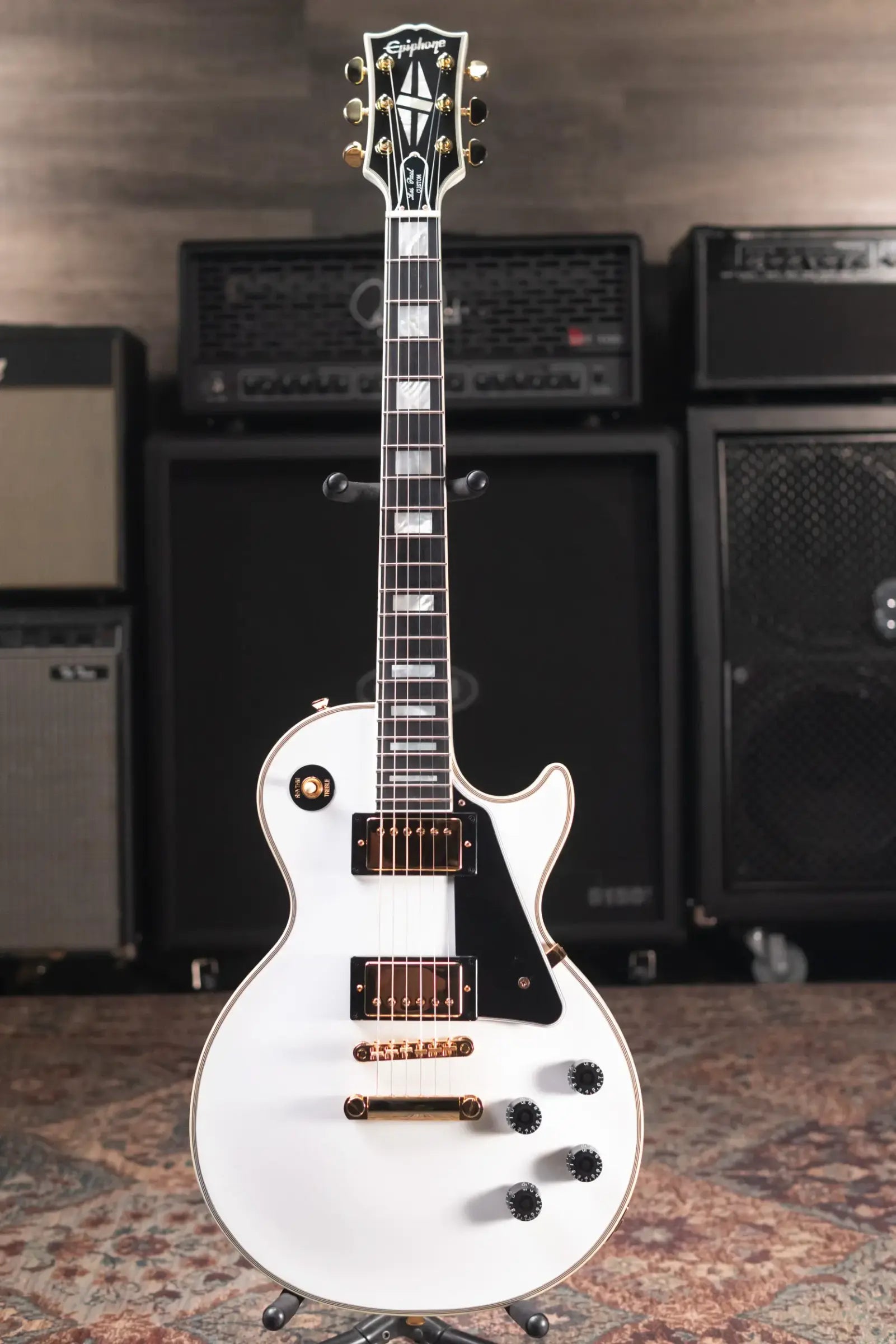 Epiphone Les Paul Custom Electric Guitar - Alpine White with Hardshell Case