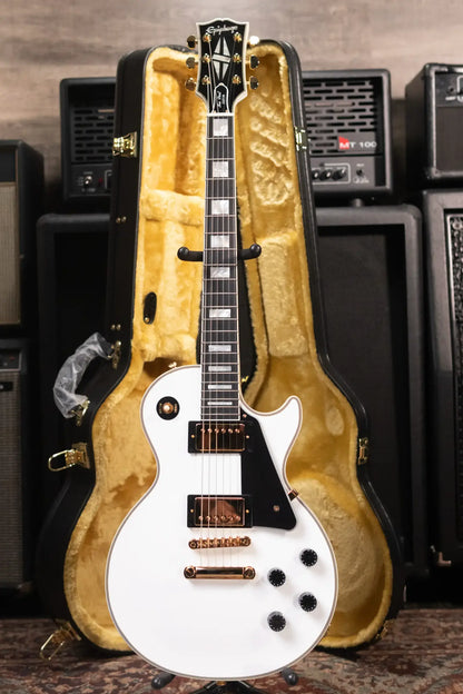 Epiphone Les Paul Custom Electric Guitar - Alpine White with Hardshell Case