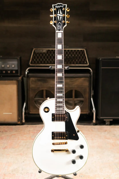 Epiphone Les Paul Custom Electric Guitar - Alpine White with Hardshell Case