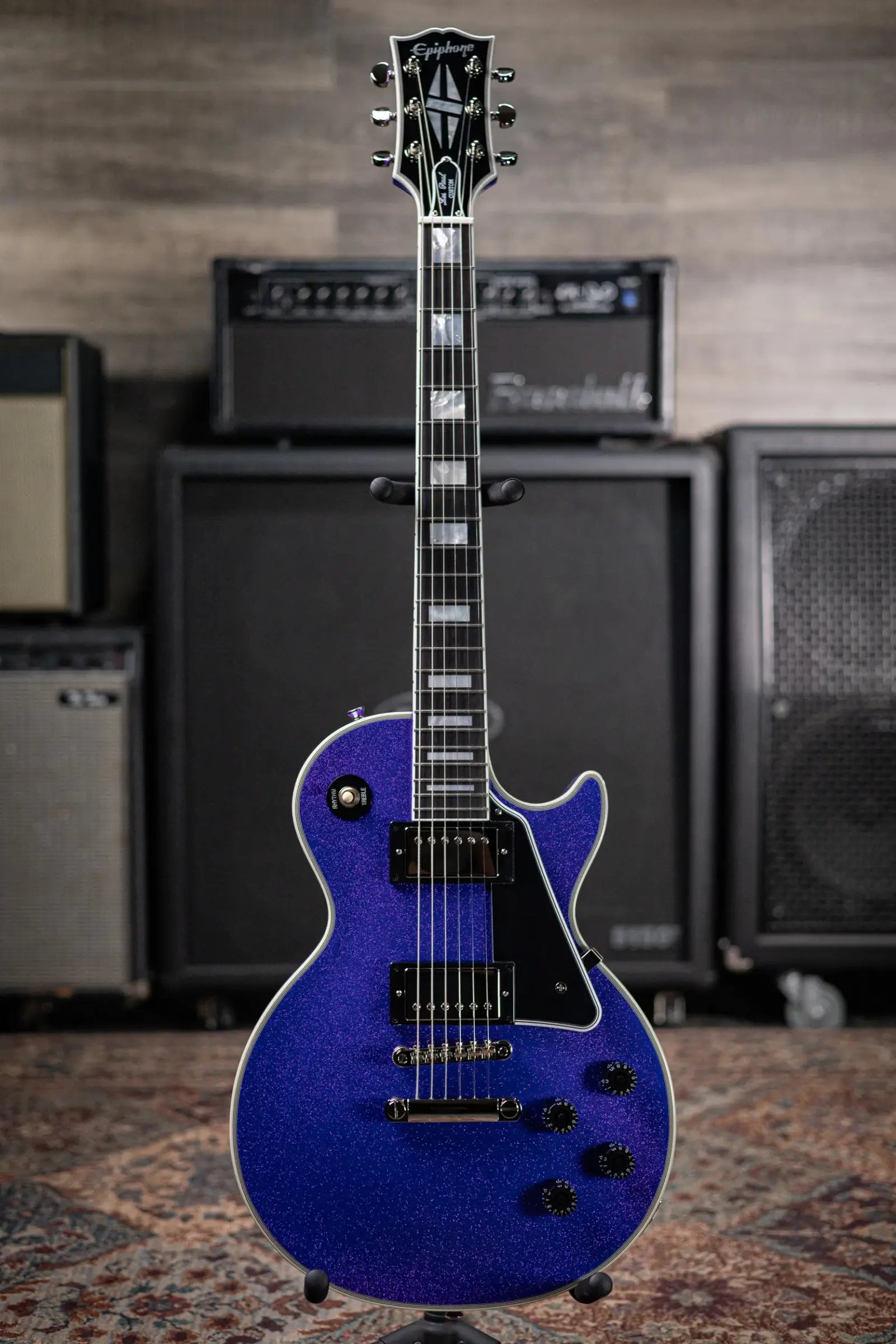 Epiphone Les Paul Custom Electric Guitar - Amethyst Sparkle with Hardshell Case
