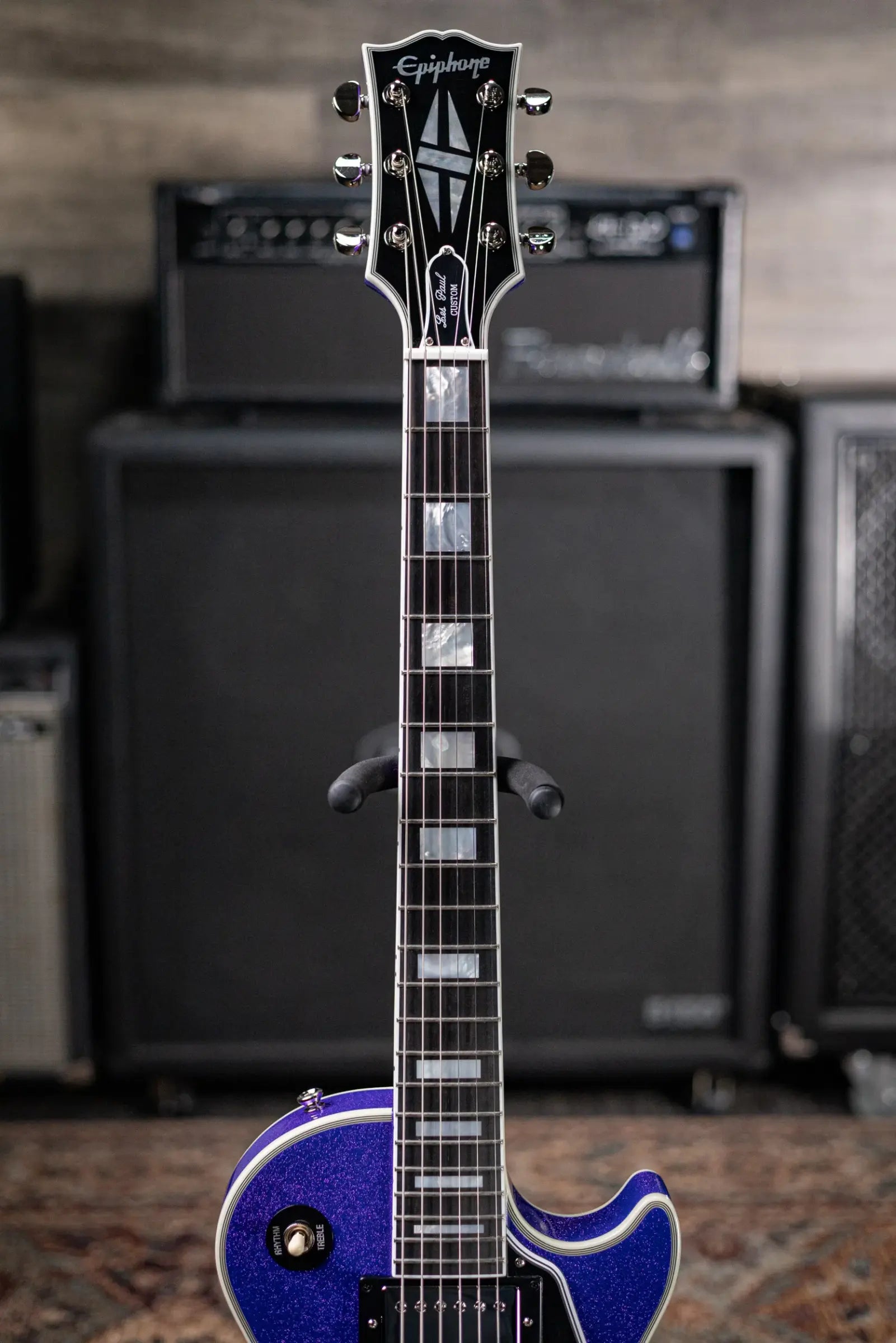 Epiphone Les Paul Custom Electric Guitar - Amethyst Sparkle with Hardshell Case