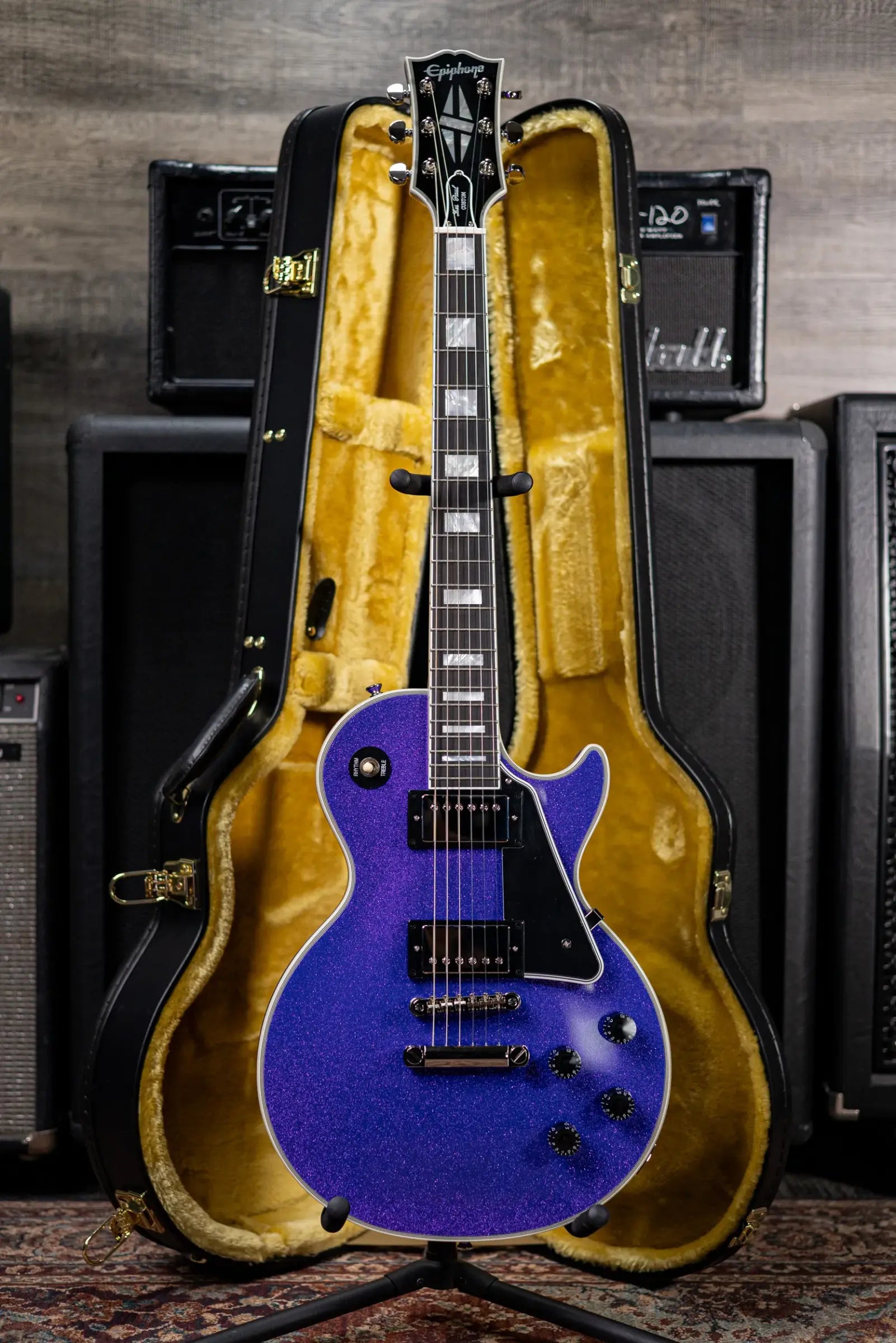 Epiphone Les Paul Custom Electric Guitar - Amethyst Sparkle