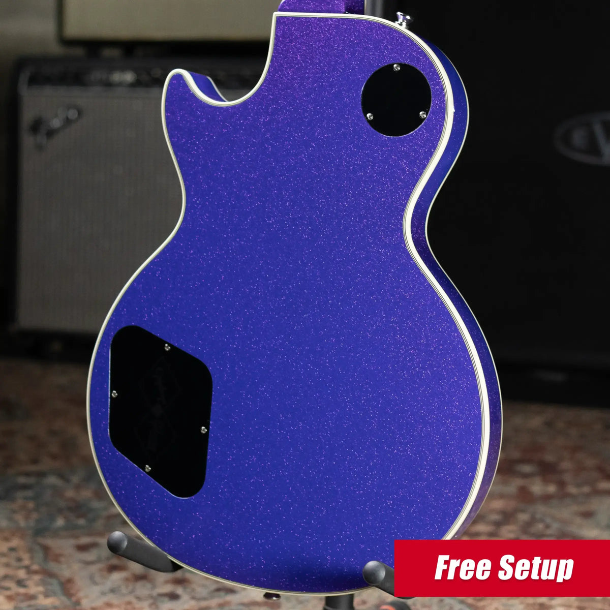 Epiphone Les Paul Custom Electric Guitar - Amethyst Sparkle with Hardshell Case