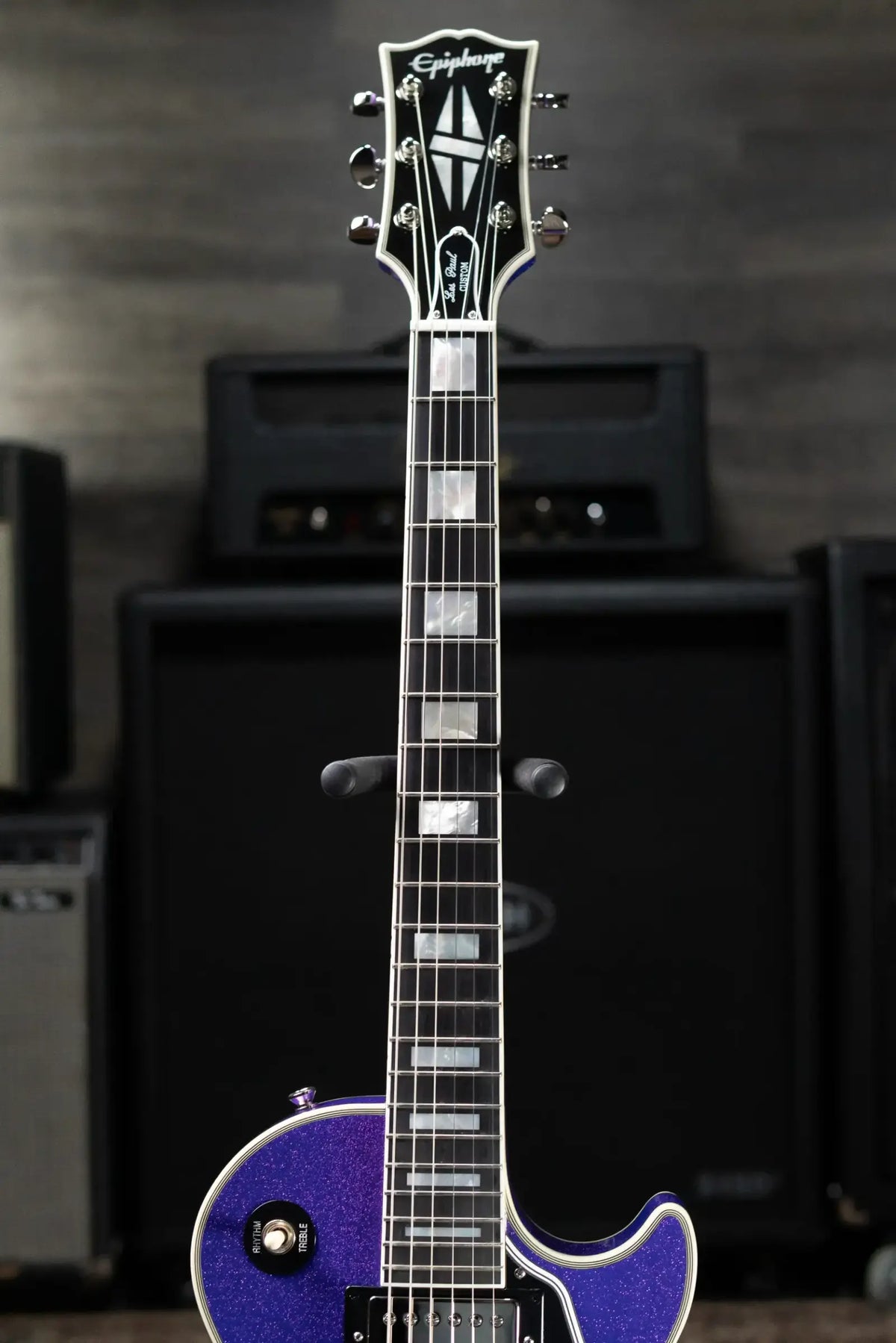 Epiphone Les Paul Custom Electric Guitar - Amethyst Sparkle with Hardshell Case
