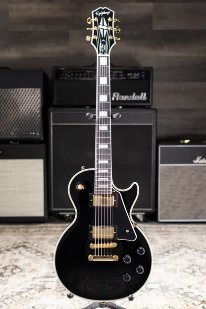 Epiphone Les Paul Custom Electric Guitar - Ebony with Gig Bag