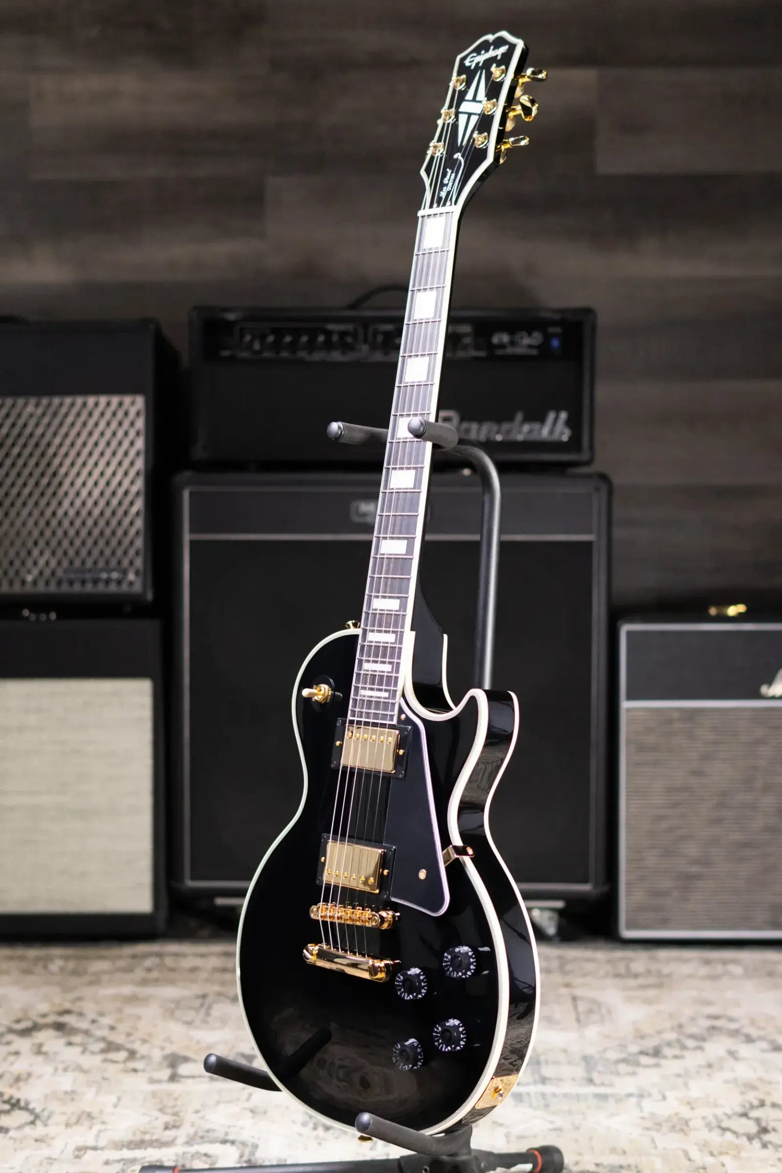 Epiphone Les Paul Custom Electric Guitar - Ebony with Gig Bag