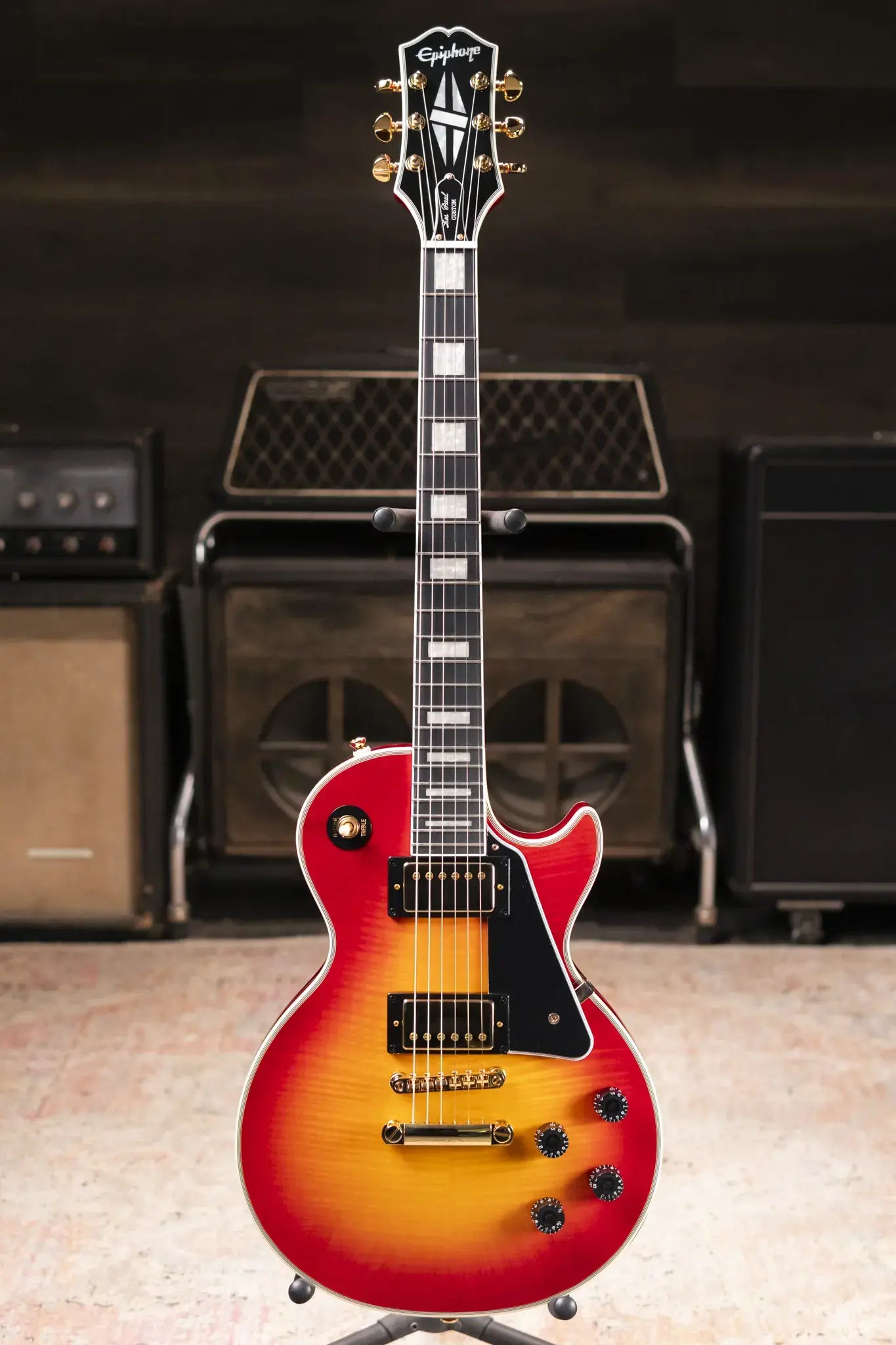 Epiphone Les Paul Custom Electric Guitar - Heritage Cherry Sunburst with Gig Bag