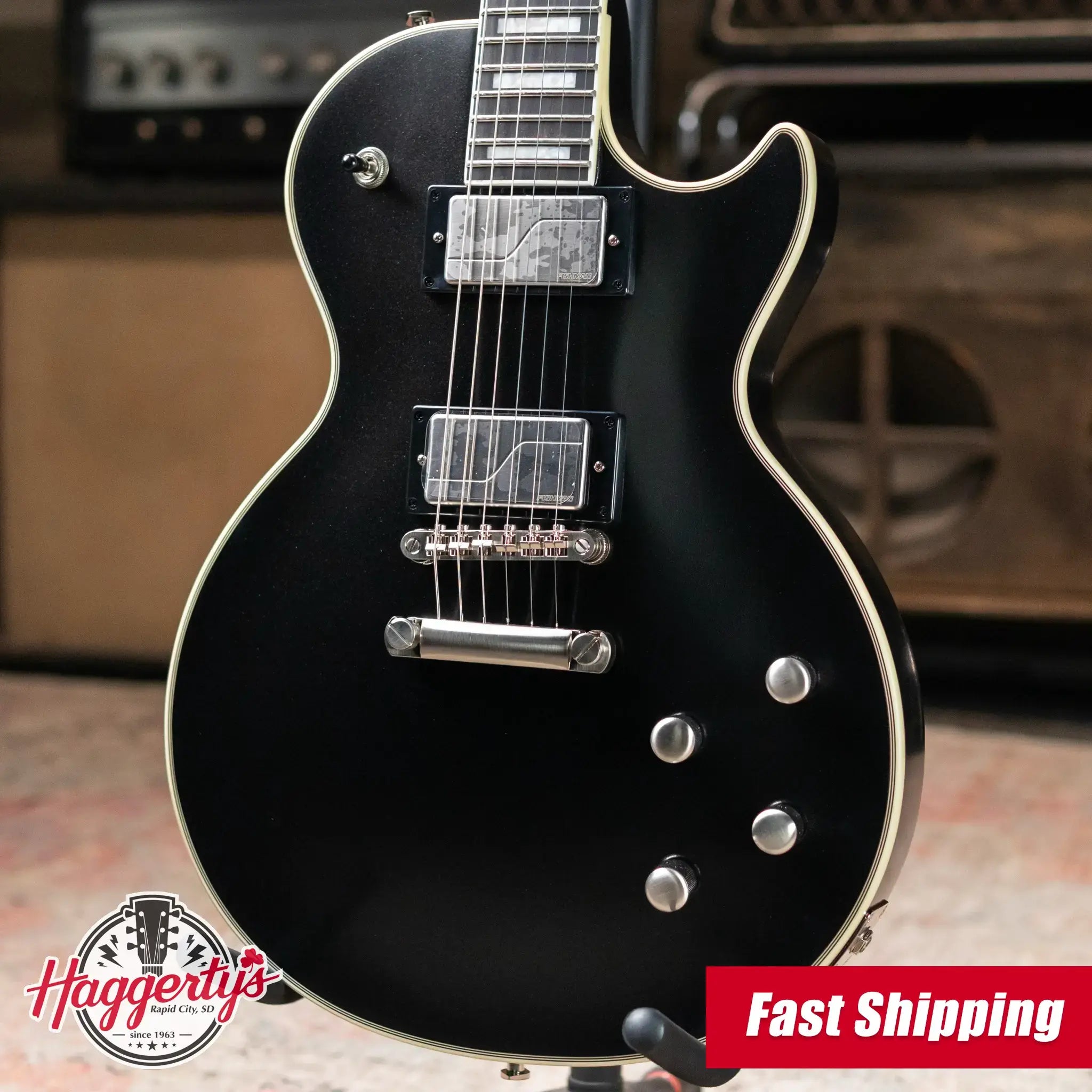 Epiphone Les Paul Prophecy Electric Guitar - Aged Jet Black Metallic with Gig Bag