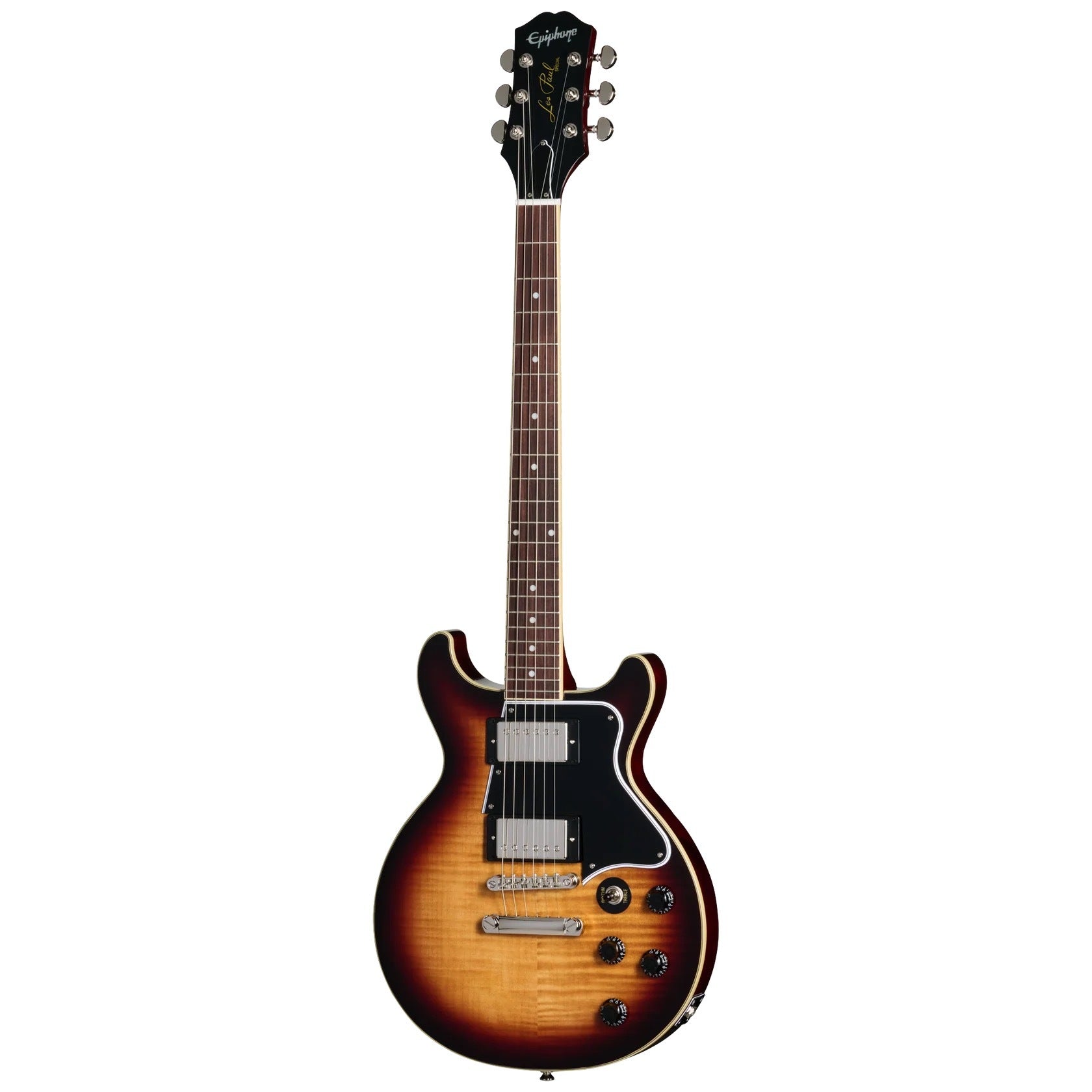 ギター Epiphone Les Paul Std LB MOD Duncan PU Epiphone Les Paul Special Double Cut Figured Electric Guitar - Bourbon
