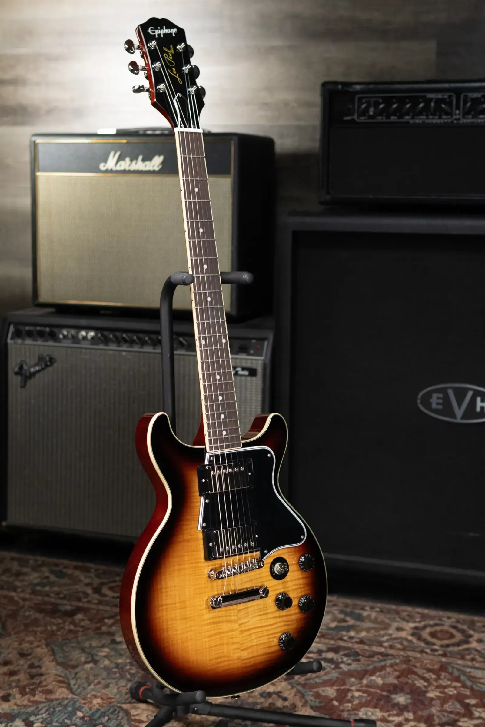 Epiphone Les Paul Special Double Cut Figured Electric Guitar - Bourbon Burst
