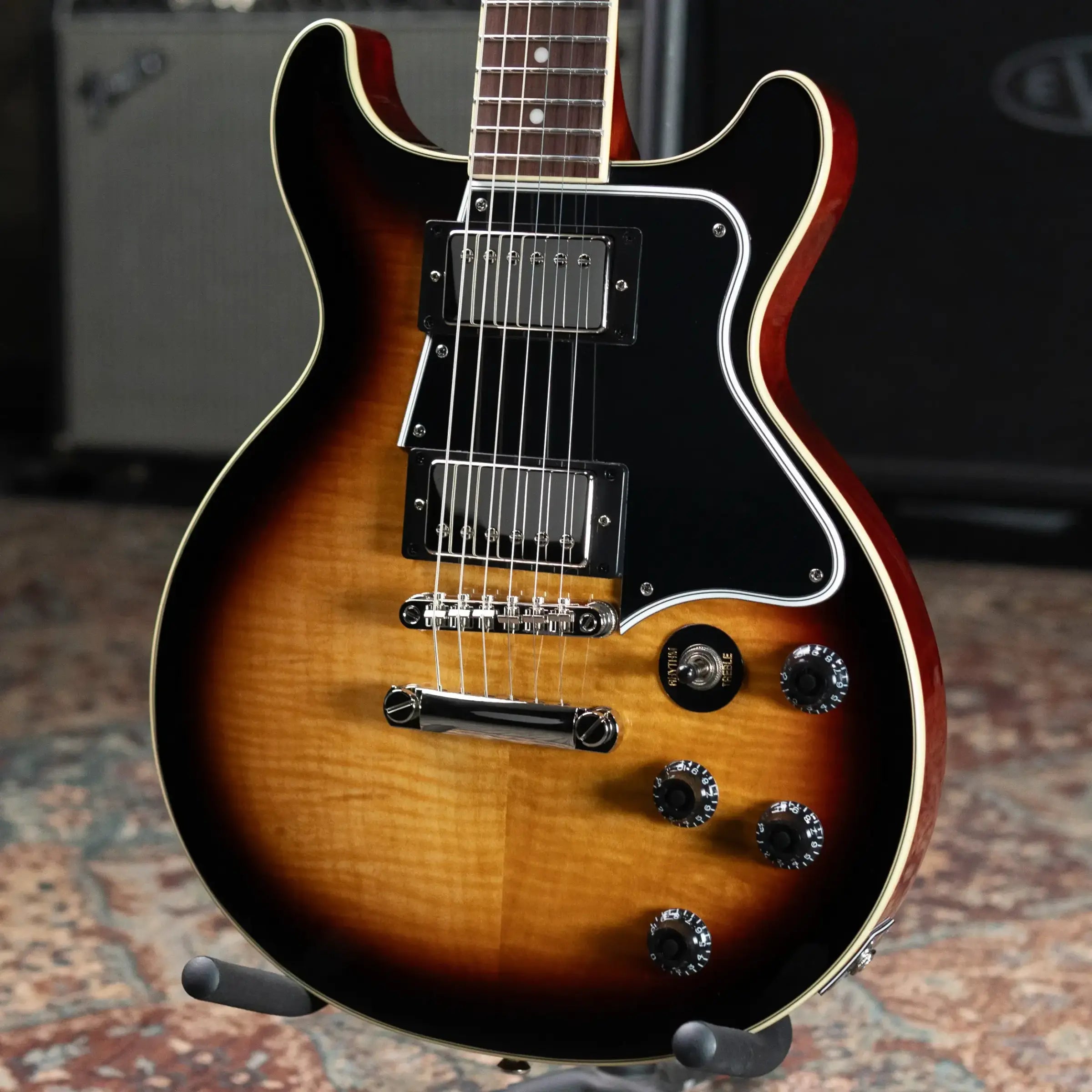 Epiphone Les Paul Special Double Cut Figured Electric Guitar - Bourbon Burst with Gig Bag