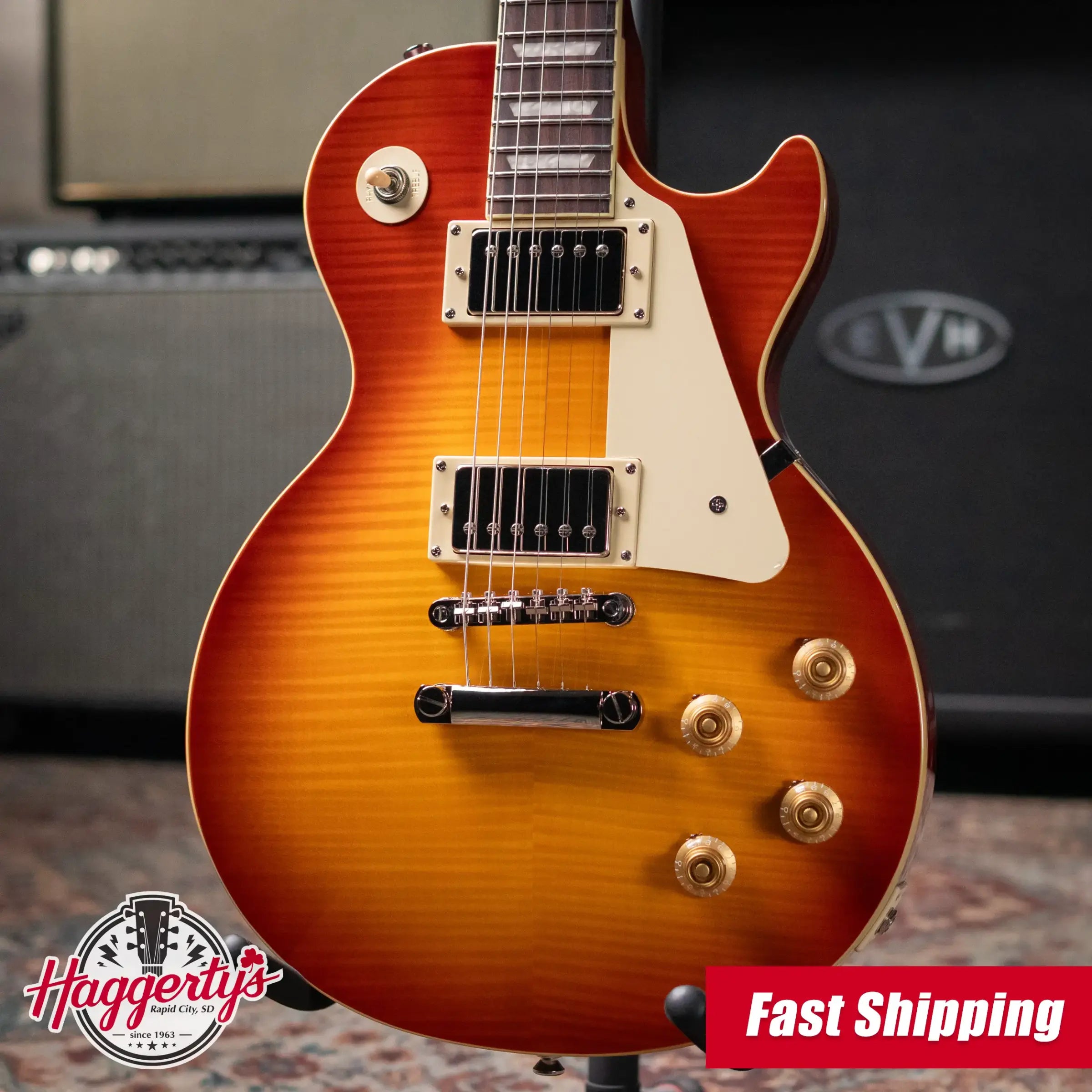 Epiphone Les Paul Standard 50s Figured Electric Guitar - Washed Cherry Sunburst
