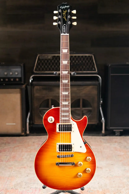 Epiphone Les Paul Standard 50s Figured Electric Guitar - Washed Cherry Sunburst with Gig Bag