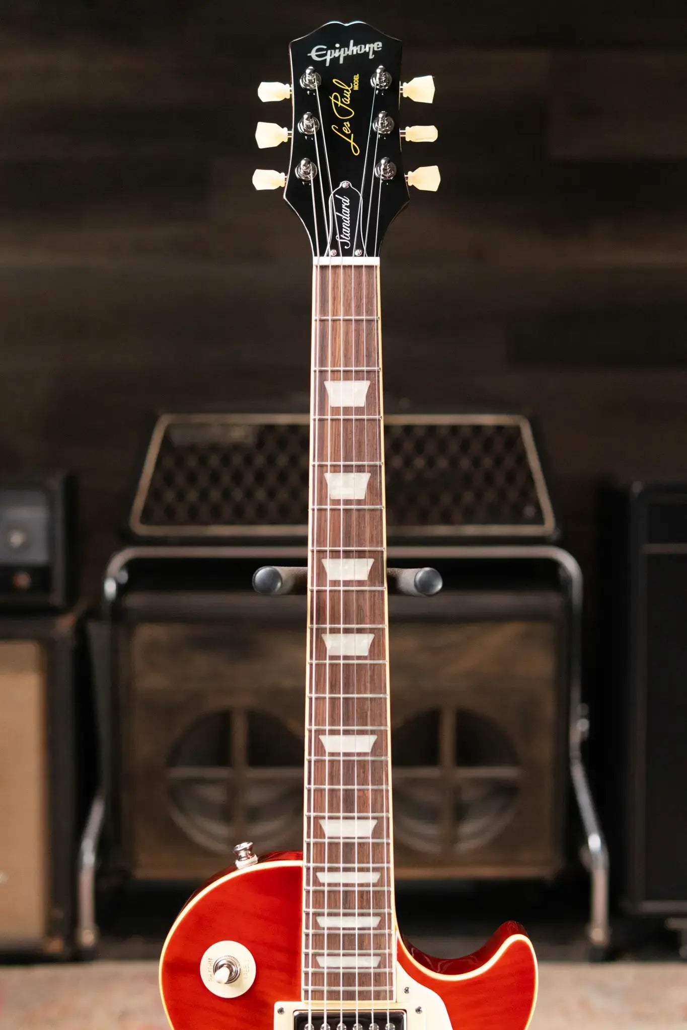 Epiphone Les Paul Standard 50s Figured Electric Guitar - Washed Cherry Sunburst with Gig Bag