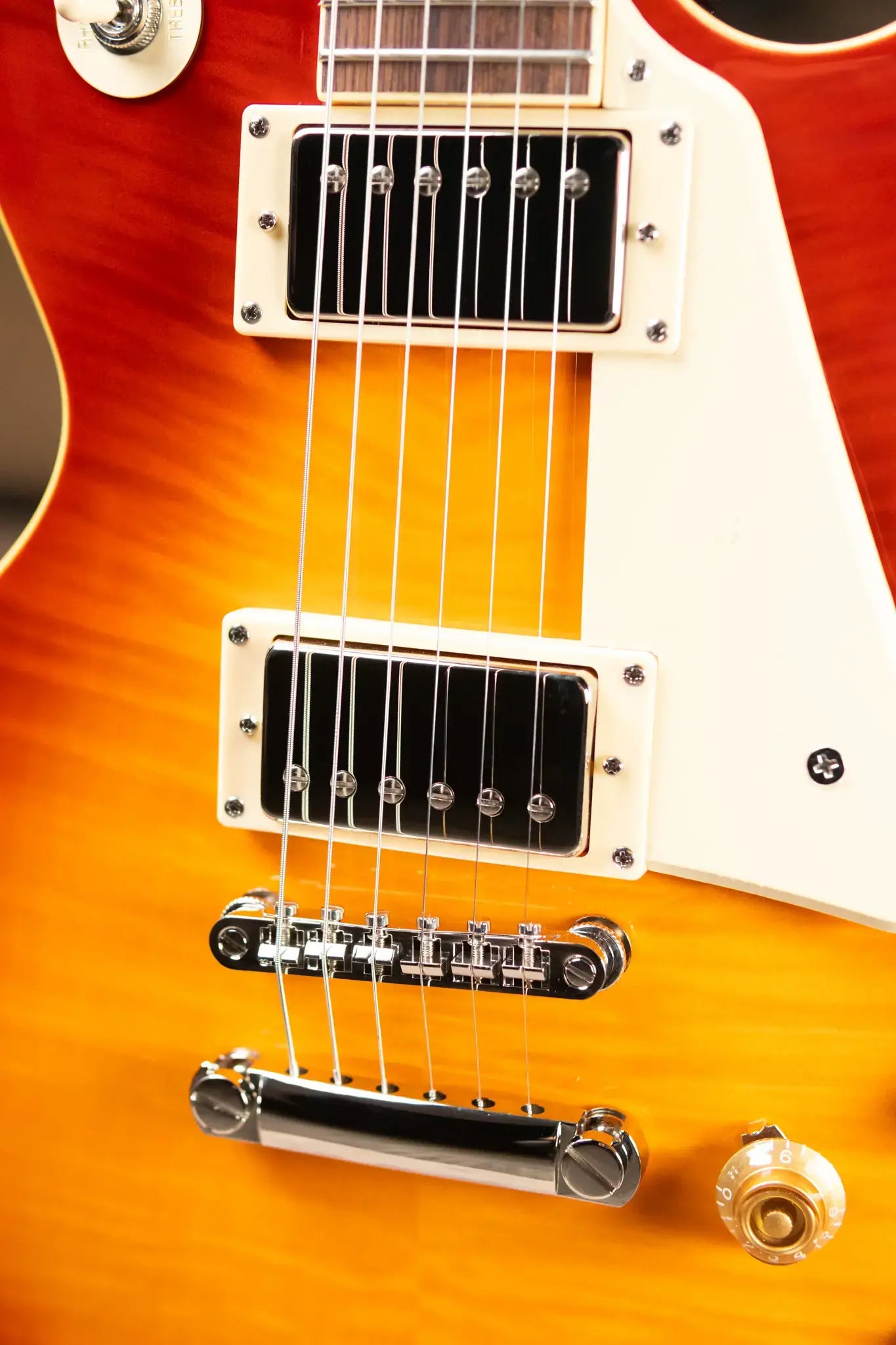 Epiphone Les Paul Standard 50s Figured Electric Guitar - Washed Cherry Sunburst with Gig Bag