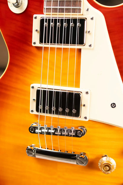 Epiphone Les Paul Standard 50s Figured Electric Guitar - Washed Cherry Sunburst with Gig Bag