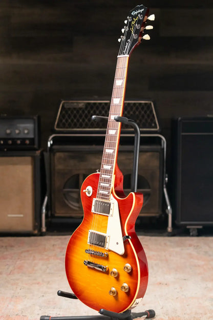 Epiphone Les Paul Standard 50s Figured Electric Guitar - Washed Cherry Sunburst with Gig Bag