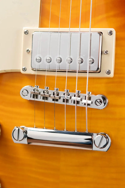 Epiphone Les Paul Standard 50s Figured Left Handed Electric Guitar - Washed Cherry Sunburst with Gig Bag