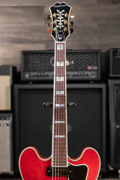 Epiphone Masterbilt Gem Archer Signature Sheraton Electric Guitar - Cherry Red with Hardshell Case