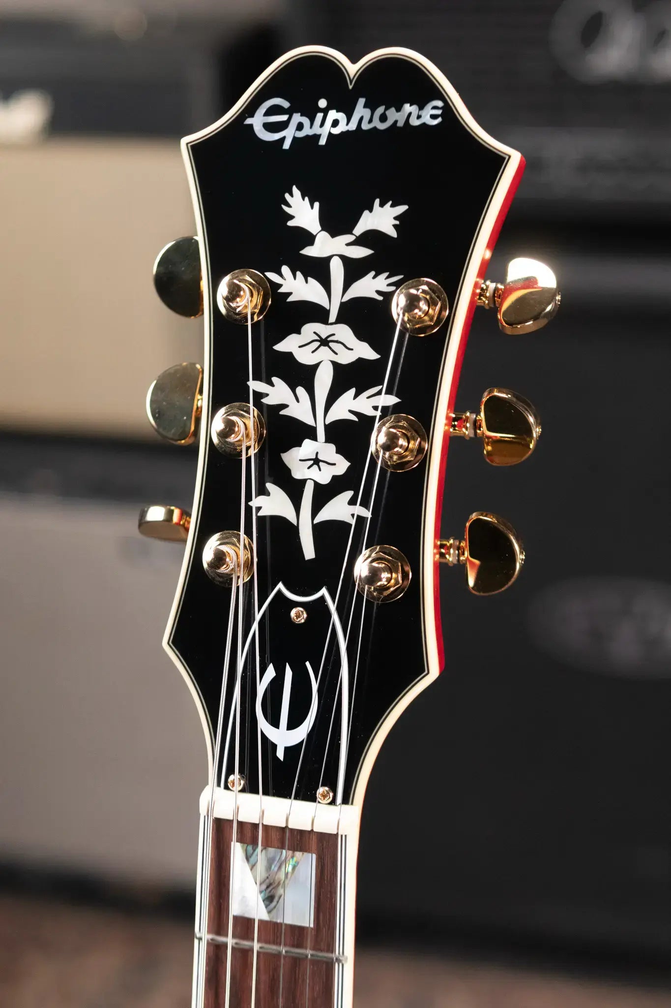 Epiphone Masterbilt Gem Archer Signature Sheraton Electric Guitar - Cherry Red with Hardshell Case