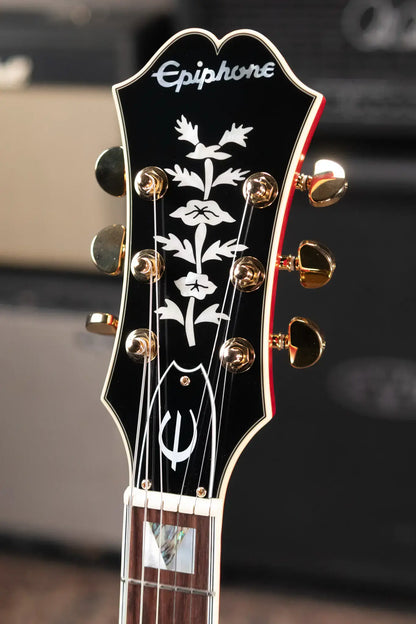 Epiphone Masterbilt Gem Archer Signature Sheraton Electric Guitar - Cherry Red with Hardshell Case