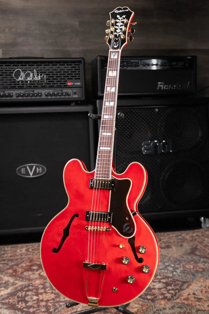 Epiphone Masterbilt Gem Archer Signature Sheraton Electric Guitar - Cherry Red with Hardshell Case