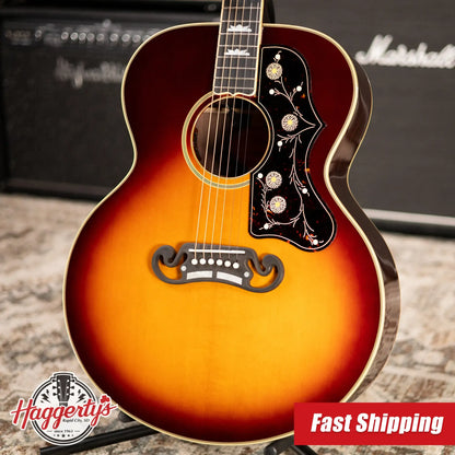 Epiphone Pre-War SJ-200 Rosewood Reissue Acoustic/Electric Guitar - Vintage Sunburst with Hardshell Case