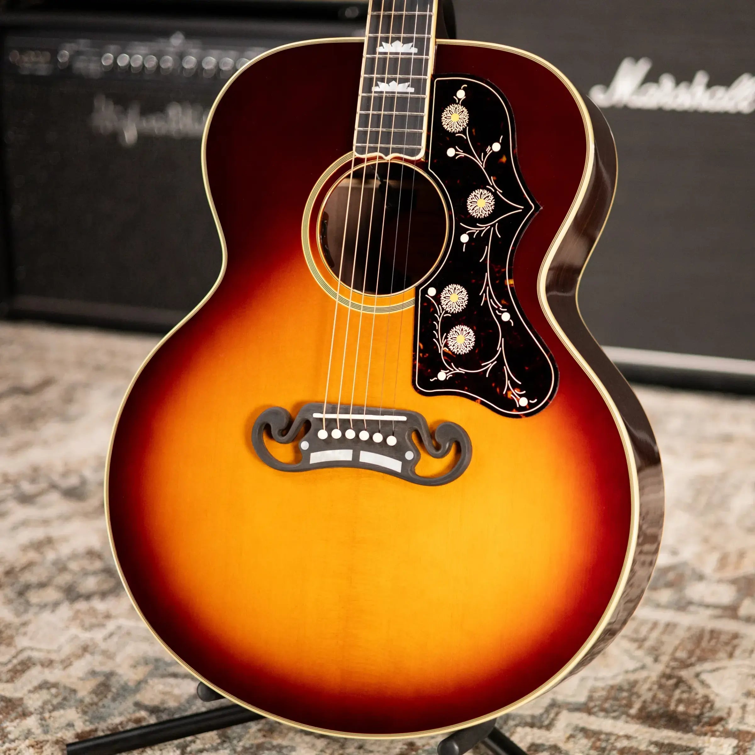 Epiphone Pre-War SJ-200 Rosewood Reissue Acoustic/Electric Guitar - Vintage Sunburst with Hardshell Case
