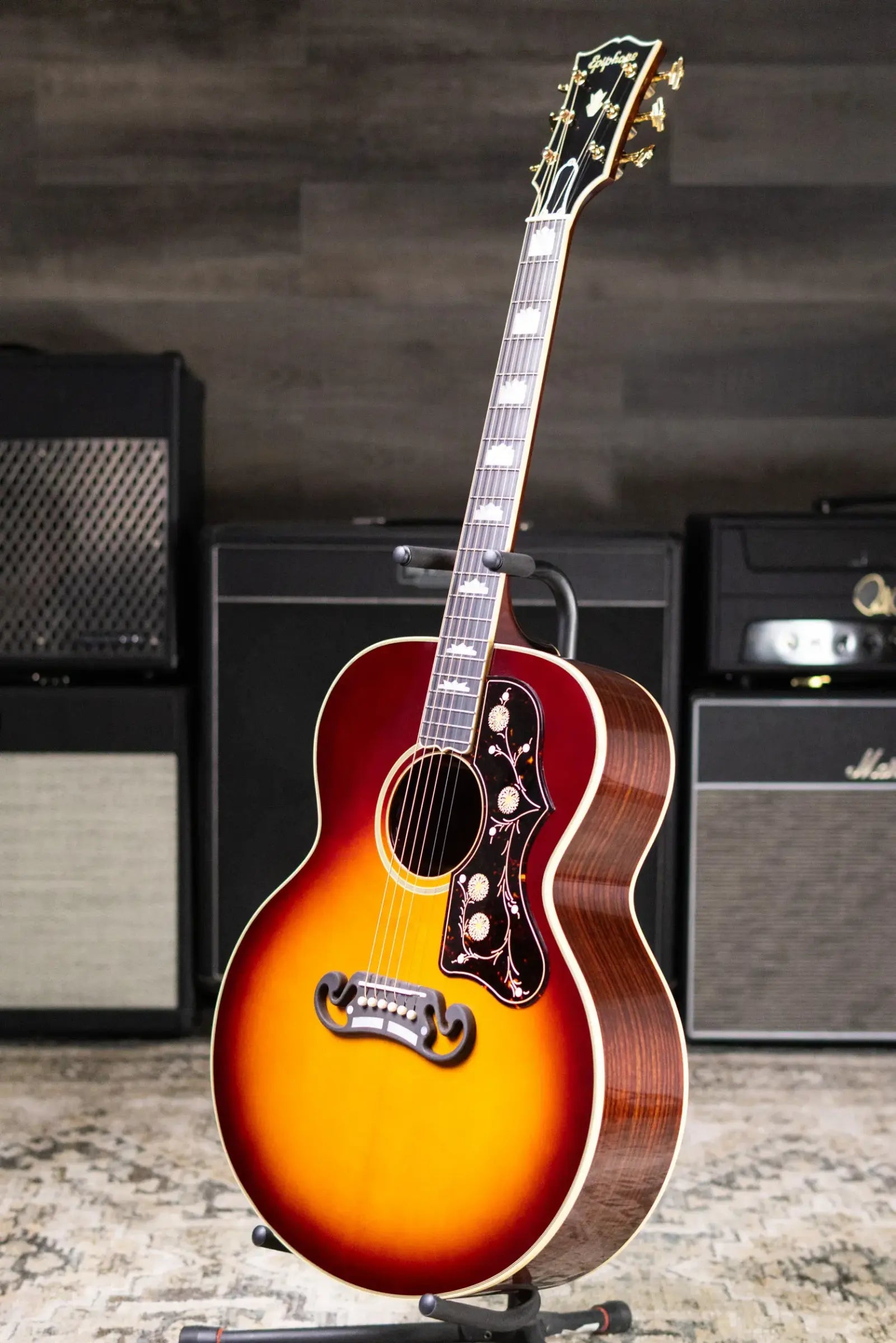 Epiphone Pre-War SJ-200 Rosewood Reissue Acoustic/Electric Guitar - Vintage Sunburst with Hardshell Case - Floor Model