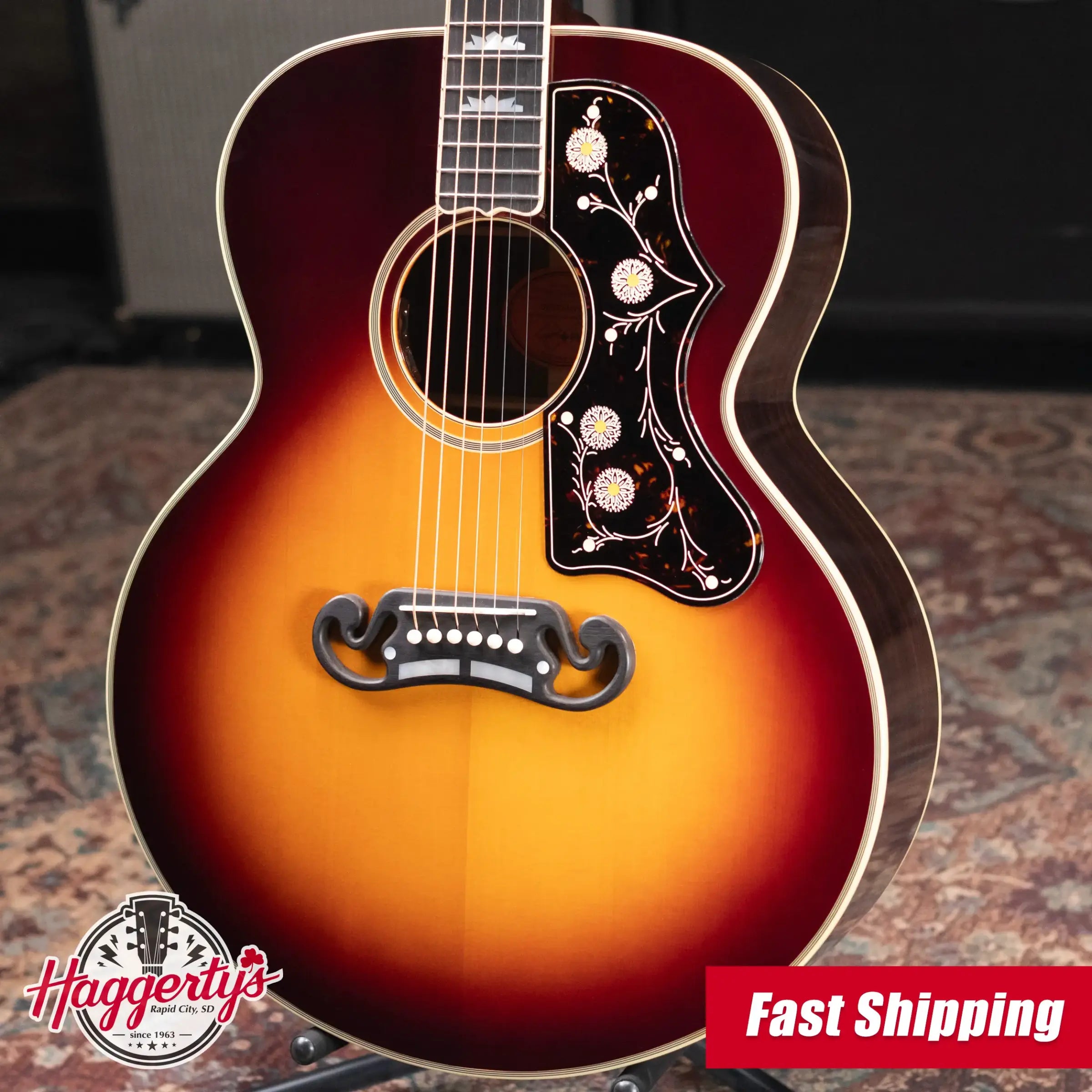 Epiphone Pre-War SJ-200 Rosewood Reissue Acoustic/Electric Guitar Vintage Sunburst with Hardshell Case - Used