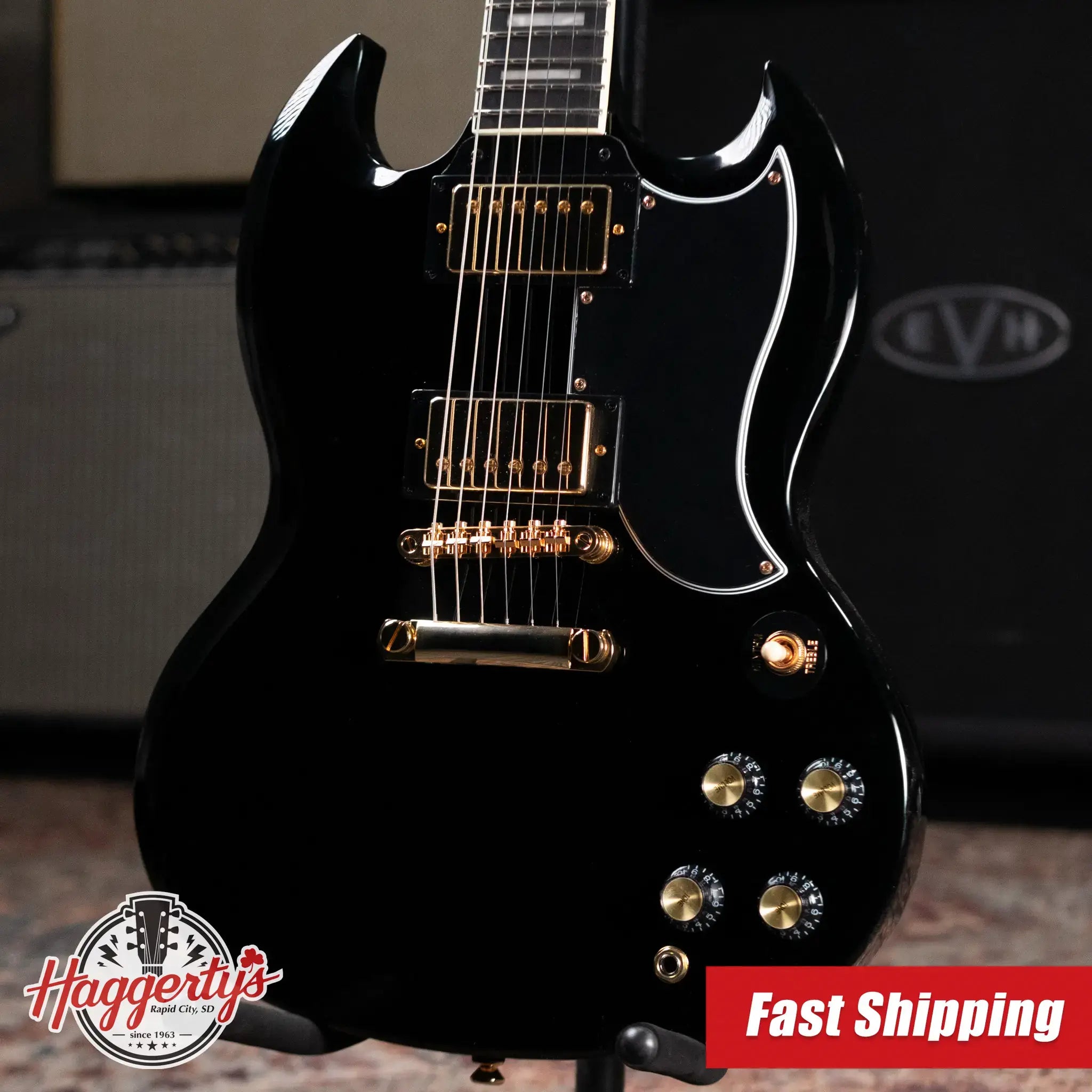 Epiphone SG Custom Electric Guitar - Ebony with Gig Bag
