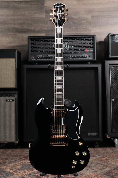 Epiphone SG Custom Electric Guitar - Ebony with Gig Bag