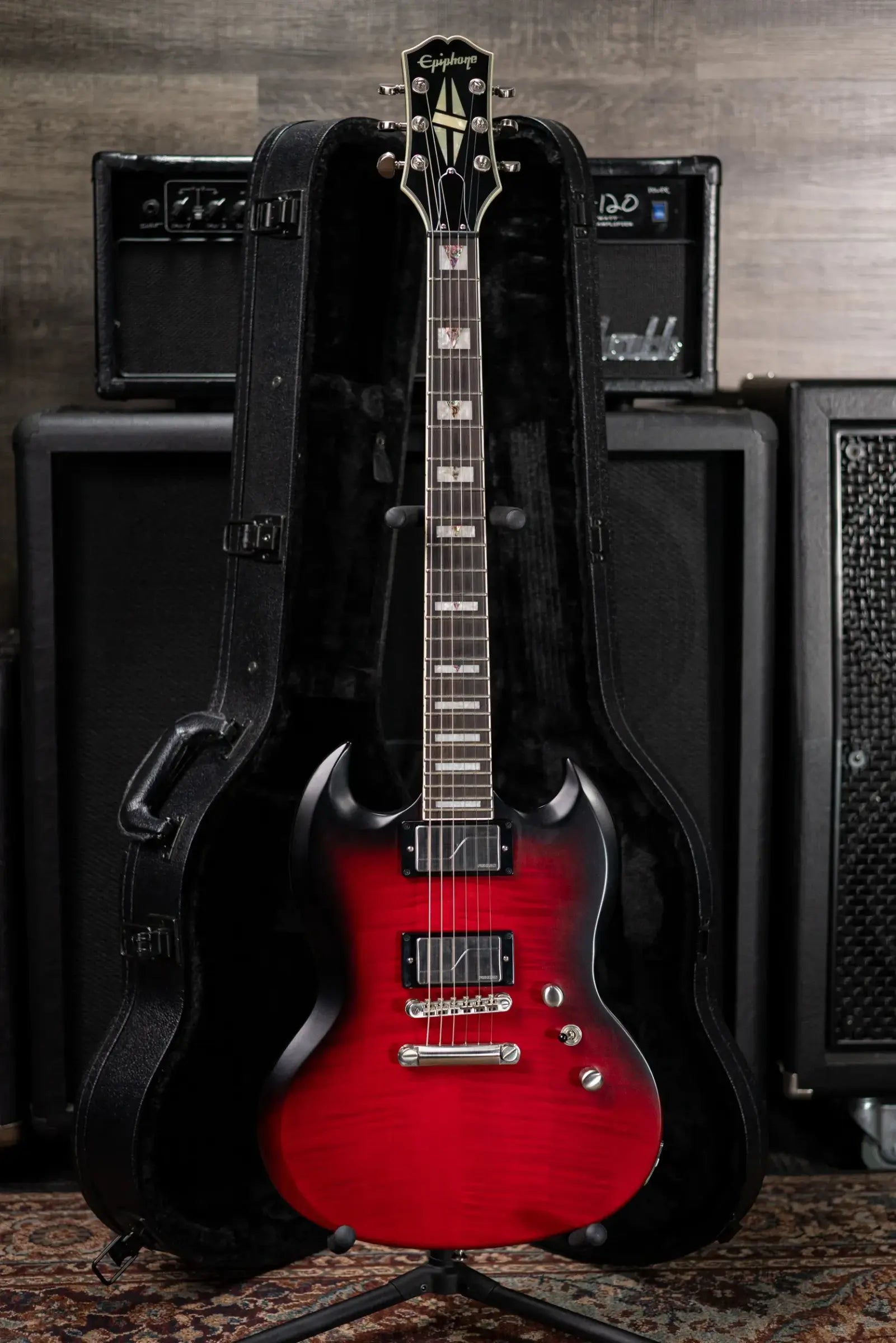 Epiphone SG Prophecy Electric Guitar - Red Tiger Aged Gloss with Hardshell Case - Used