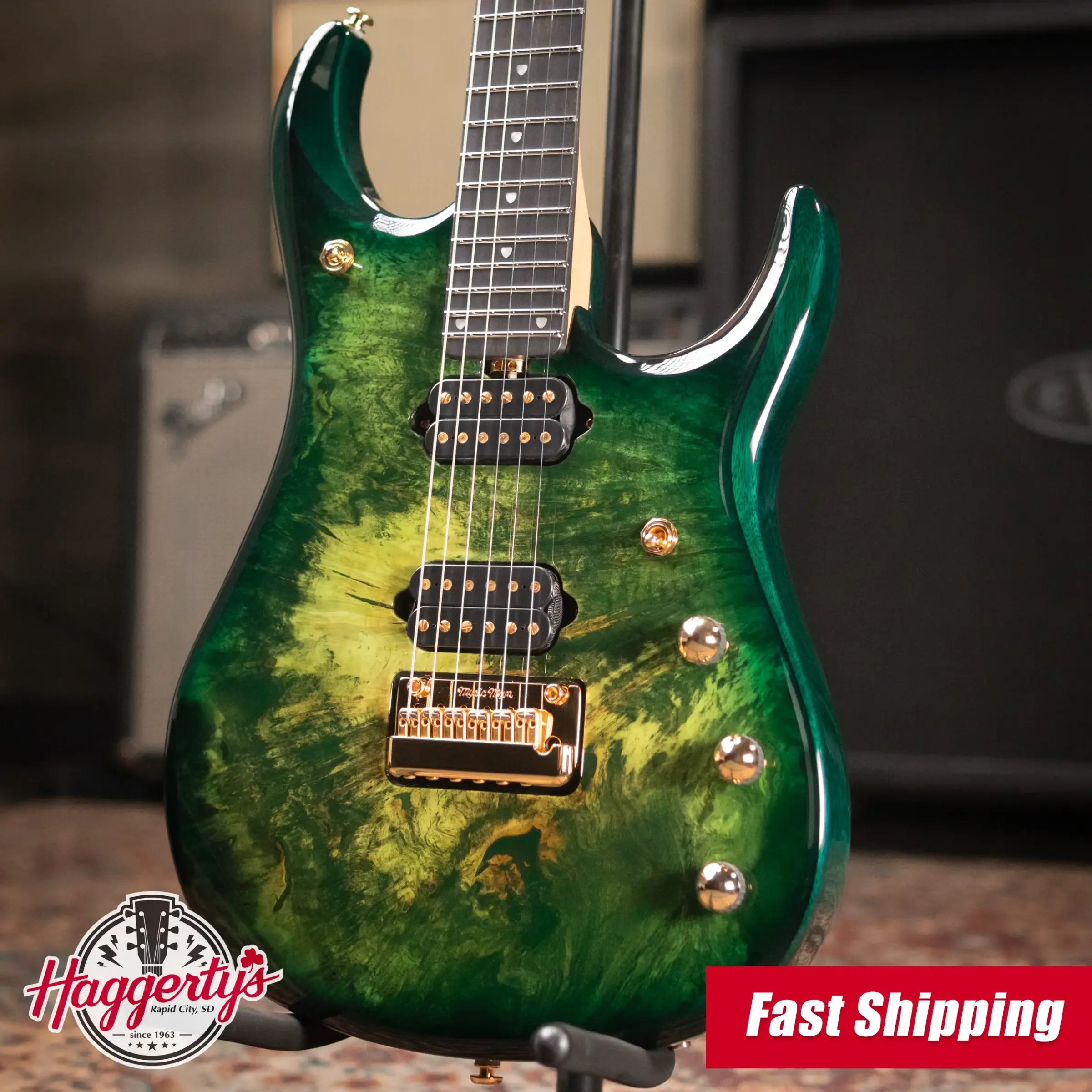 Ernie Ball Music Man BFR JP15 Piezo Electric Guitar - Toxic Sludge with MONO Softshell Case