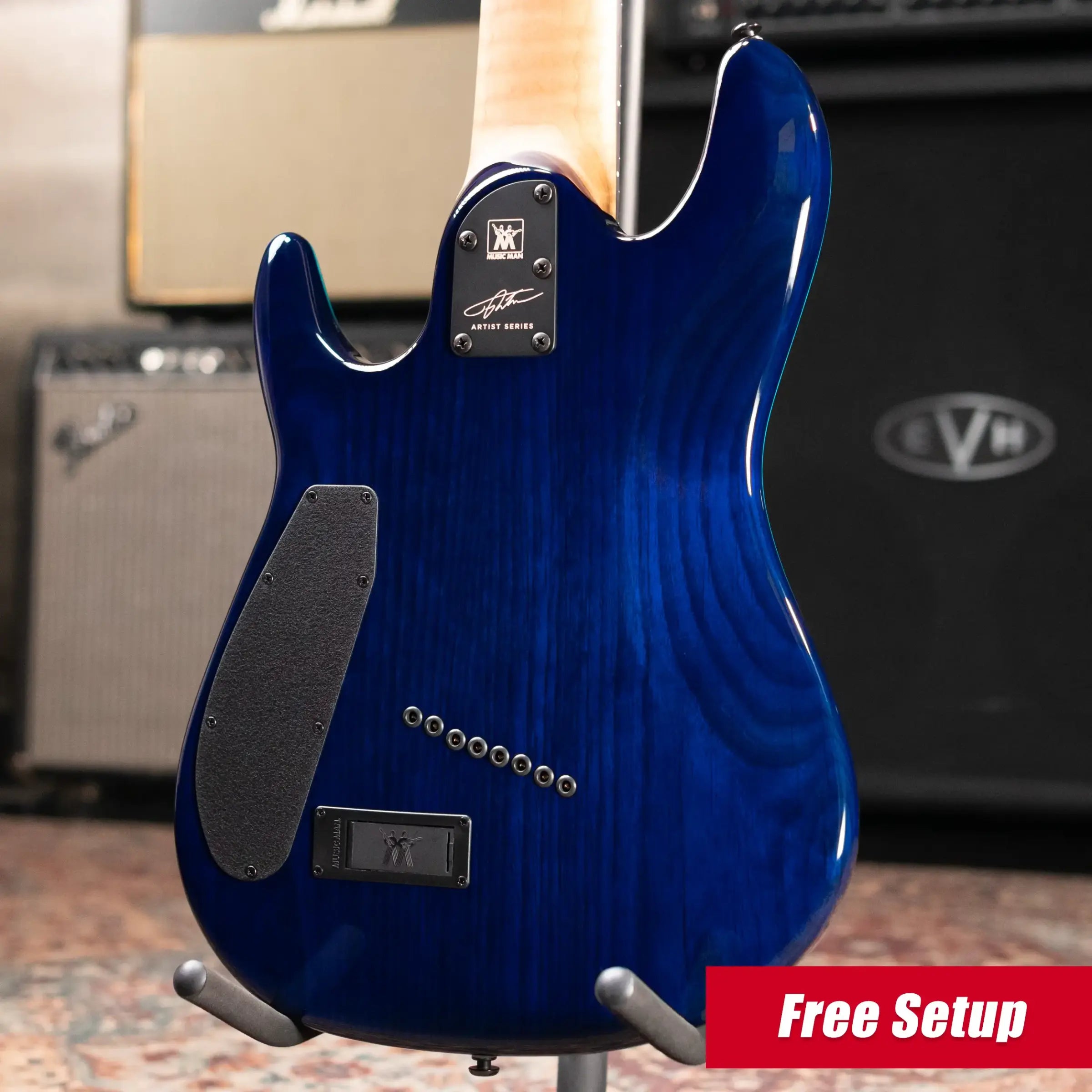 Ernie Ball Music Man Jason Richardson Artist Series Cutlass 8-String Multi-Scale Electric Guitar - Water Temple with Softshell Case