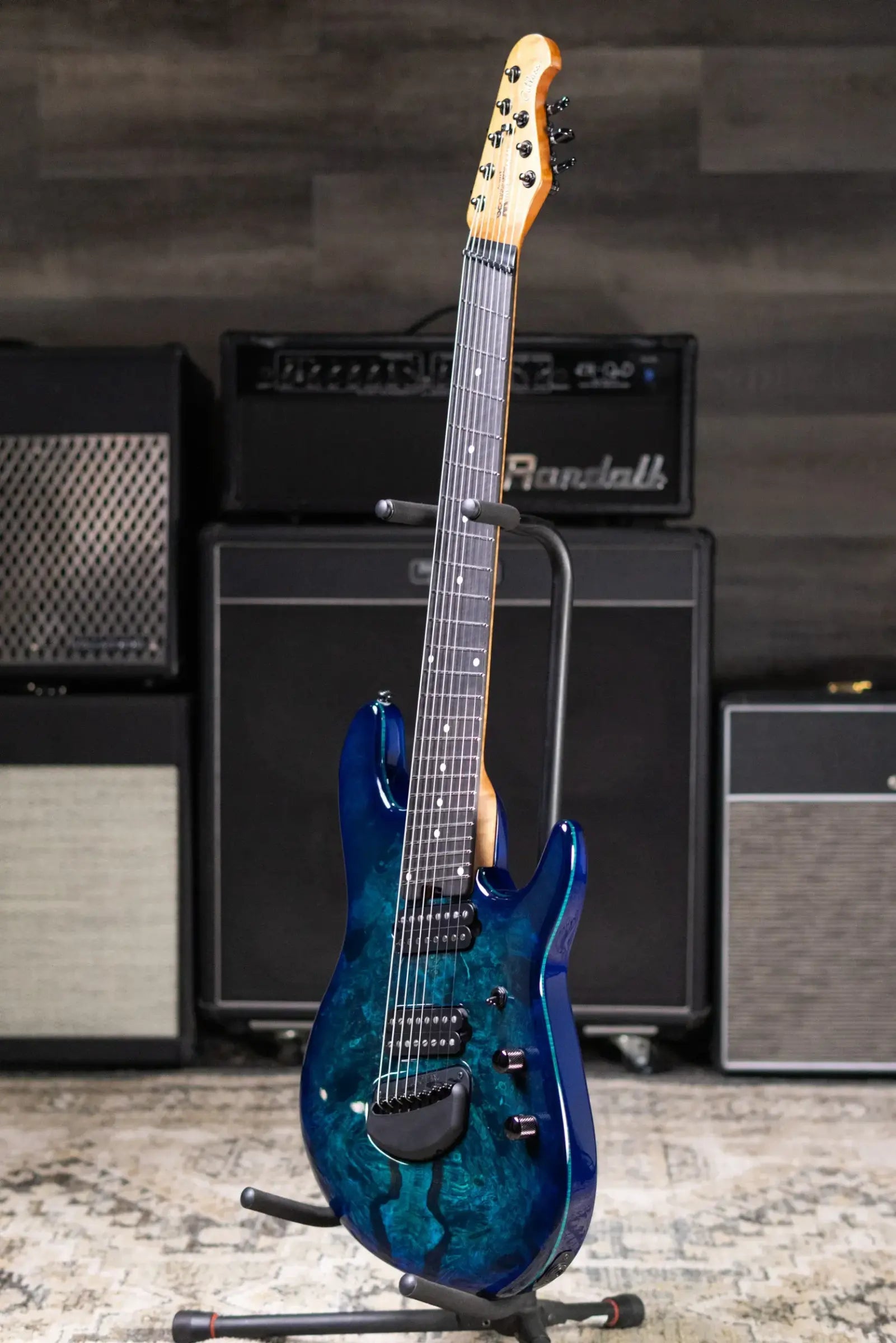 Ernie Ball Music Man Jason Richardson Artist Series Cutlass 8-String Multi-Scale Electric Guitar - Water Temple with Softshell Case