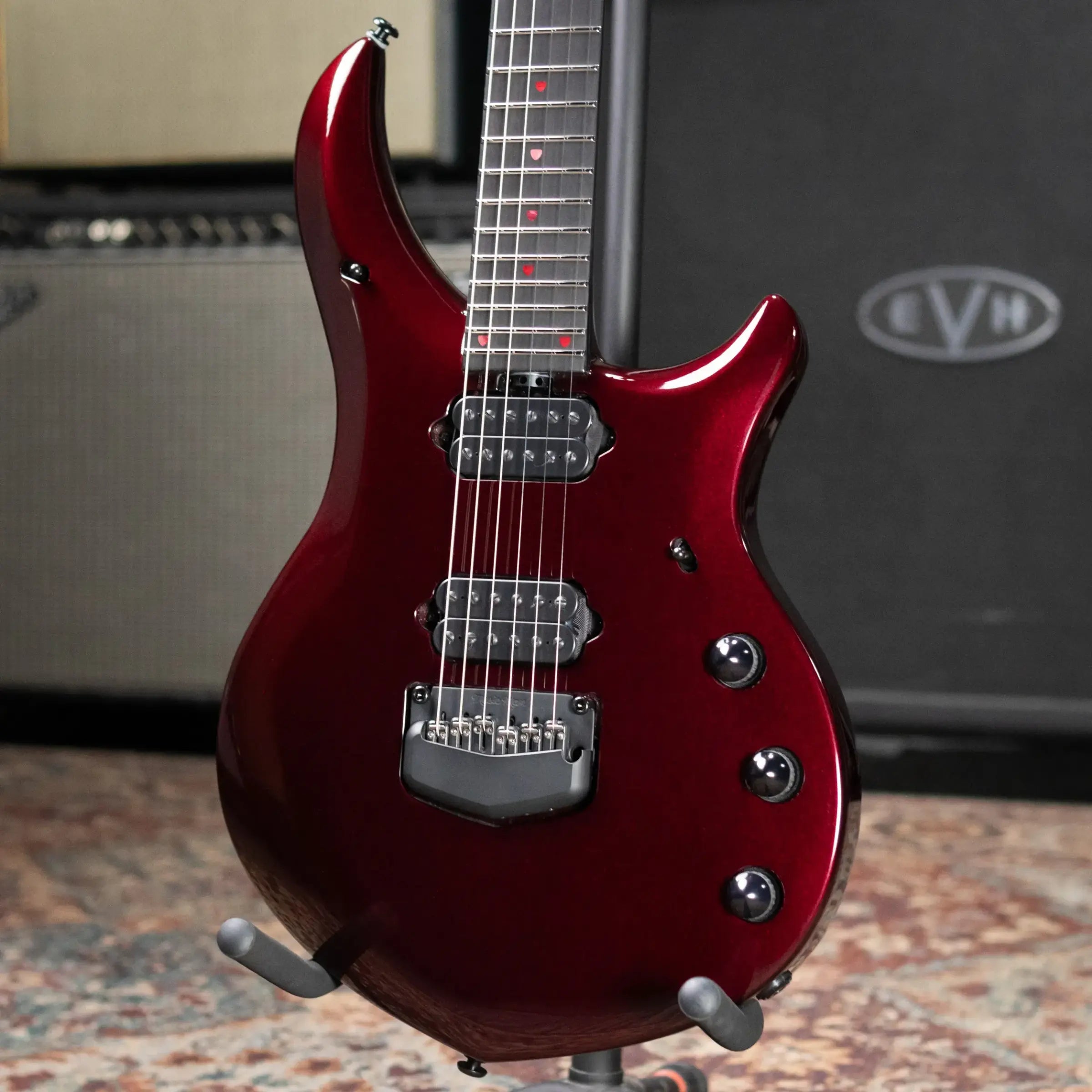 Ernie Ball Music Man Majesty 6 Premium Select Electric Guitar - Carnelian Red with Hard Bag