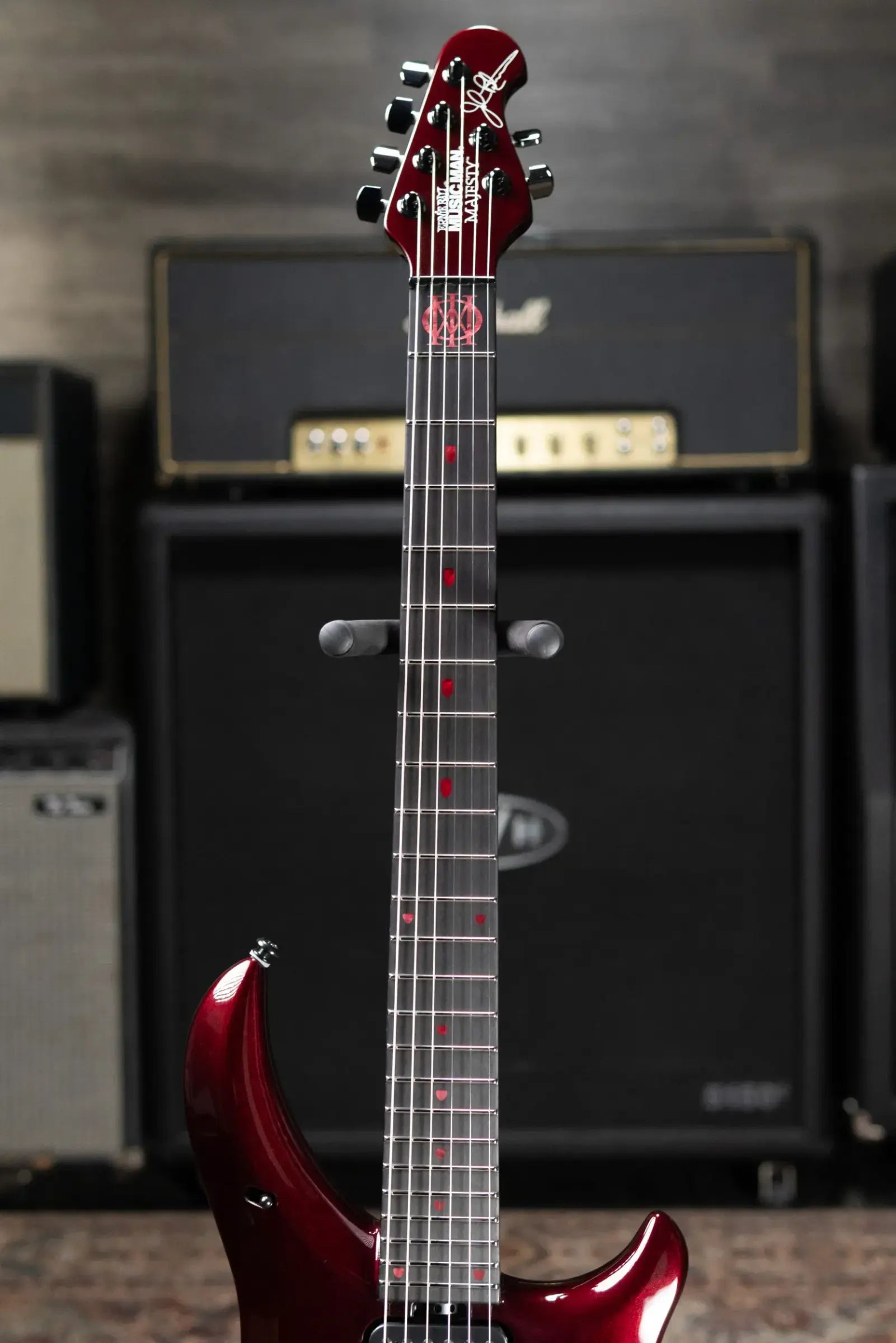 Ernie Ball Music Man Majesty 6 Premium Select Electric Guitar - Carnelian Red with Hard Bag