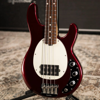Ernie Ball Music Man StingRay Short Scale Bass Guitar - Raspberry Pearl with Hardshell Case - Used