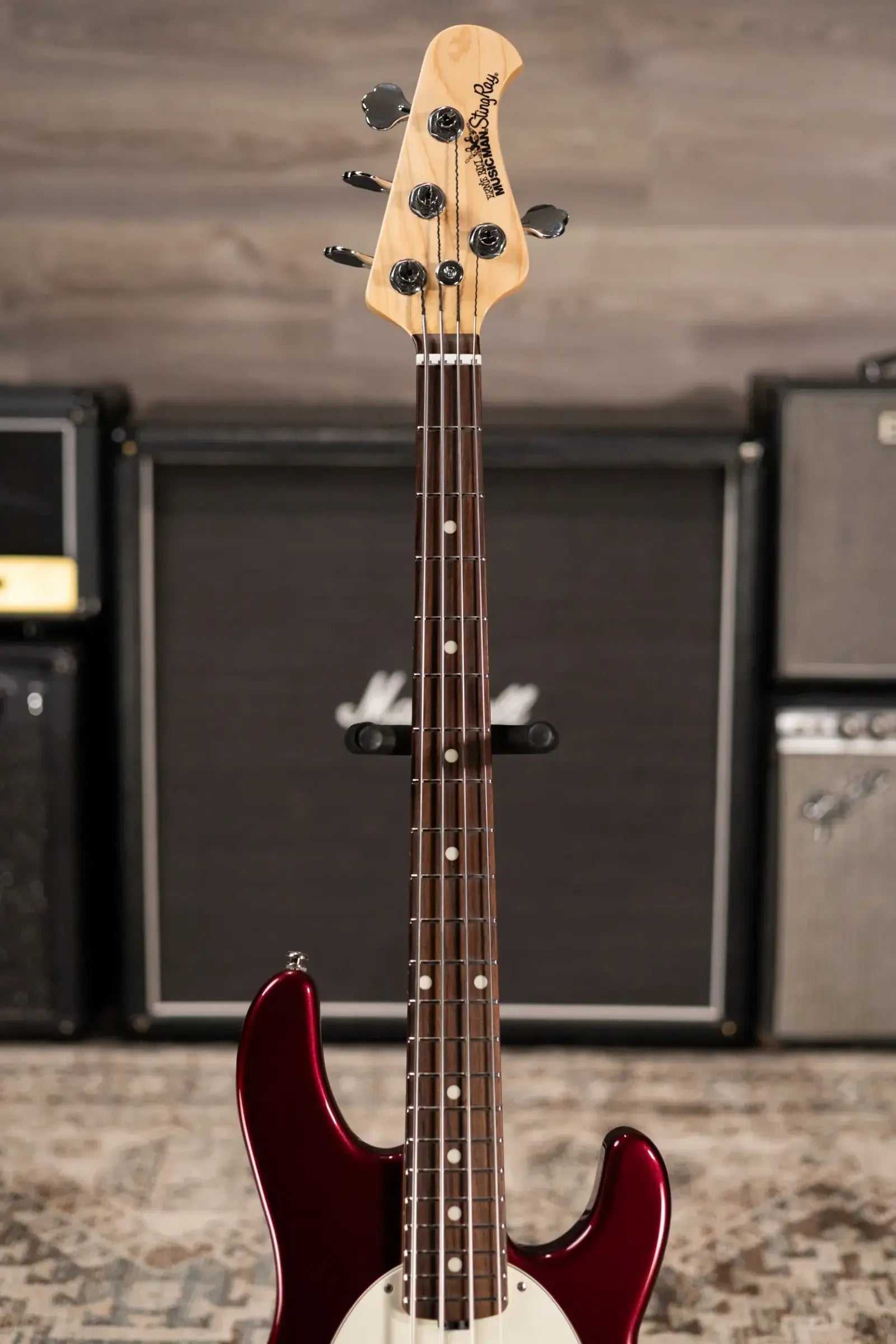 Ernie Ball Music Man StingRay Short Scale Bass Guitar - Raspberry Pearl with Hardshell Case - Used