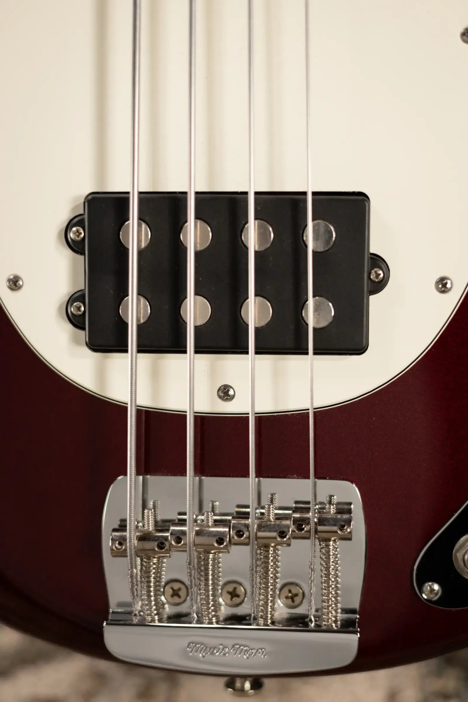 Ernie Ball Music Man StingRay Short Scale Bass Guitar - Raspberry Pearl with Hardshell Case - Used