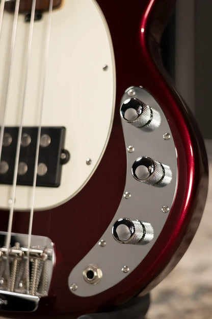 Ernie Ball Music Man StingRay Short Scale Bass Guitar - Raspberry Pearl with Hardshell Case - Used