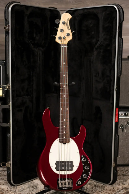 Ernie Ball Music Man StingRay Short Scale Bass Guitar - Raspberry Pearl with Hardshell Case - Used