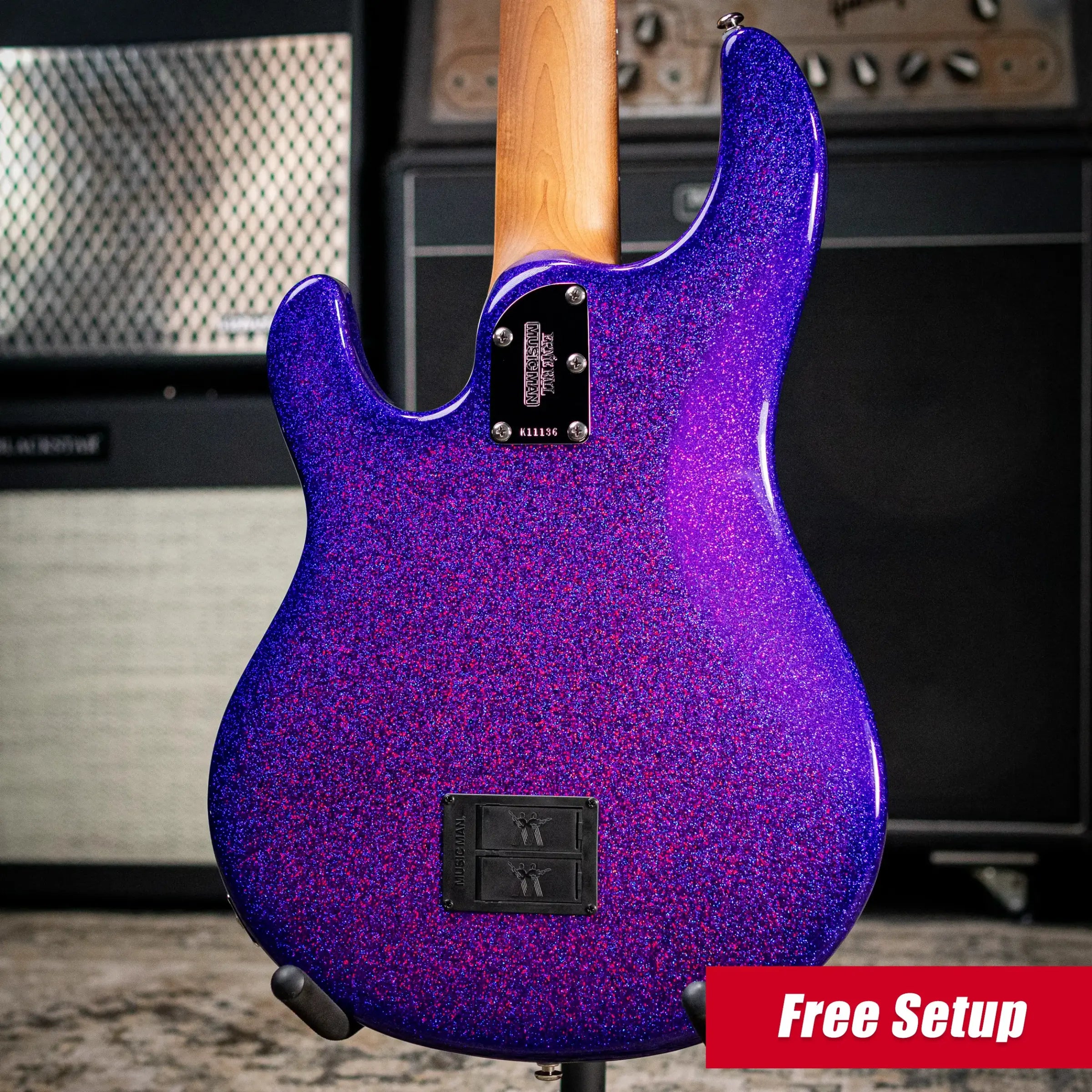 Ernie Ball Music Man StingRay Special 5-String Electric Bass - Violet Sparkle Burst with Hard Bag