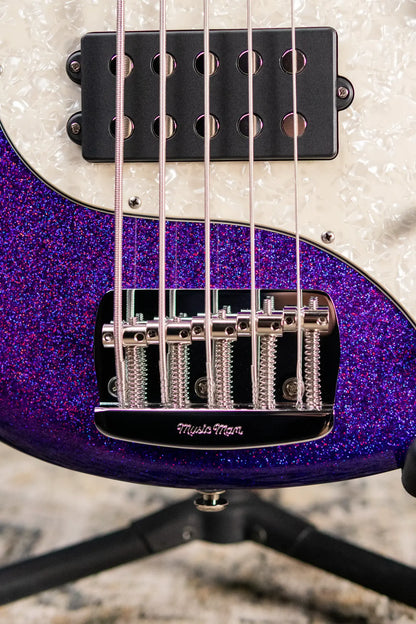 Ernie Ball Music Man StingRay Special 5-String Electric Bass - Violet Sparkle Burst with Hard Bag