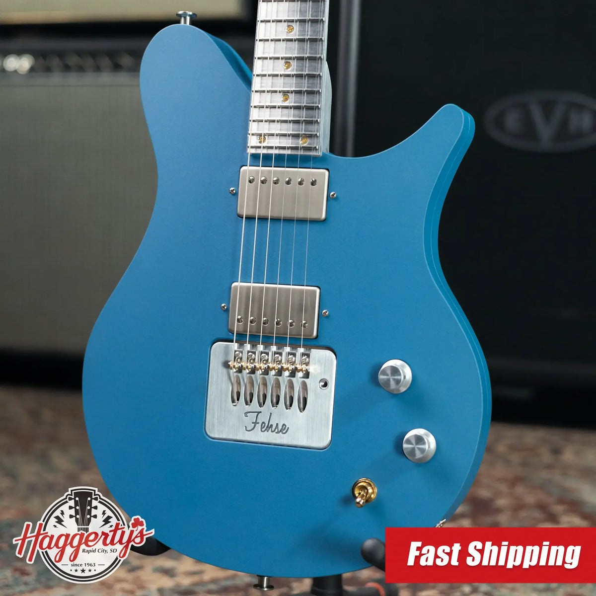 Fehse Guitars Aviator Headless Hollow Body Aluminum Electric Guitar - Dark Steel Blue